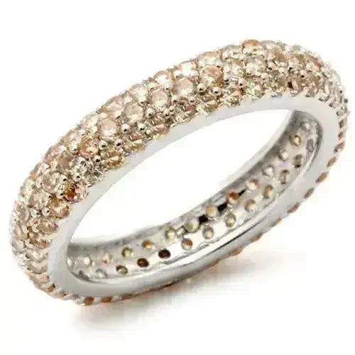 LOS403 - Rhodium 925 Sterling Silver Ring with AAA Grade CZ in - Femstylo