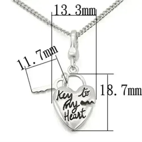 LOS430 - Silver 925 Sterling Silver Chain Pendant with No Stone - Femstylo