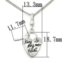 LOS430 - Silver 925 Sterling Silver Chain Pendant with No Stone - Femstylo