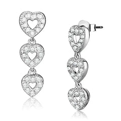 Rhodium 925 Silver Earrings with AAA CZ LOS722 - Femstylo - Femstylo