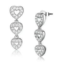 Rhodium 925 Silver Earrings with AAA CZ LOS722 - Femstylo - Femstylo
