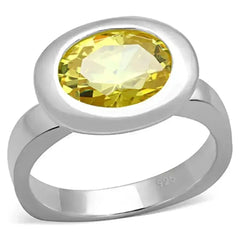 LOS751 - Silver 925 Sterling Silver Ring with AAA Grade CZ in Topaz - Femstylo