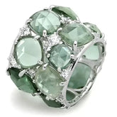 LOS764 - Rhodium 925 Sterling Silver Ring with Synthetic Synthetic - Femstylo