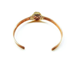 LOVE Stamped Gold Wire Wrapped Purple Druzy Copper Cuff - Femstylo