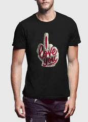 I Love You Half Sleeves Black,White T-shirt - Femstylo