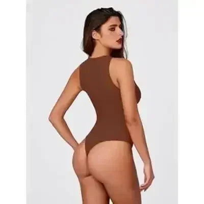 Bodysuits for Women Crew Neck Sleeveless Body Suits Snap Closure - Femstylo