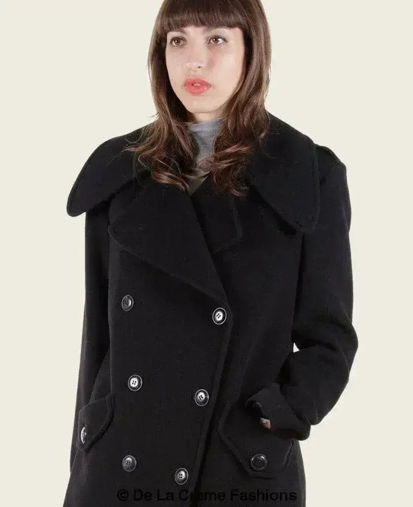MARQUETTA - Womens Double Breasted Wool & Cashmere Blend Long Coat - Femstylo