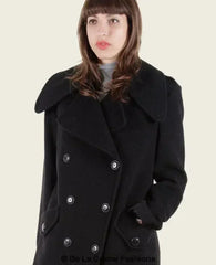 MARQUETTA - Womens Double Breasted Wool & Cashmere Blend Long Coat - Femstylo