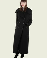 MARQUETTA - Womens Double Breasted Wool & Cashmere Blend Long Coat - Femstylo