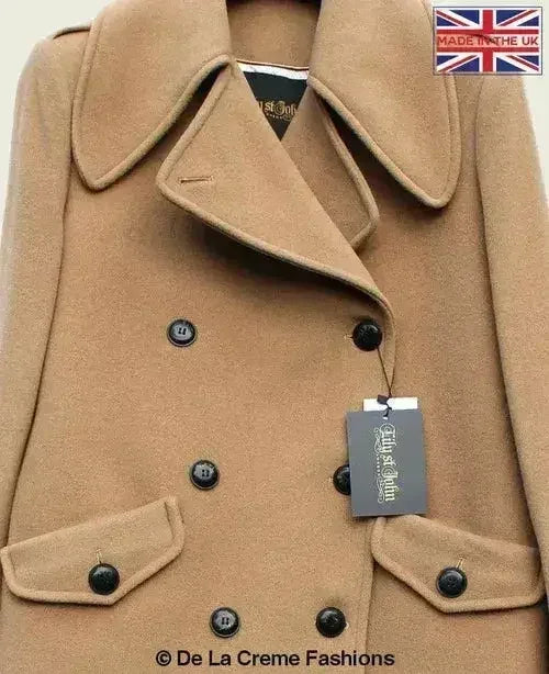 MARQUETTA - Womens Double Breasted Wool & Cashmere Blend Long Coat - Femstylo