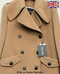 MARQUETTA - Womens Double Breasted Wool & Cashmere Blend Long Coat - Femstylo