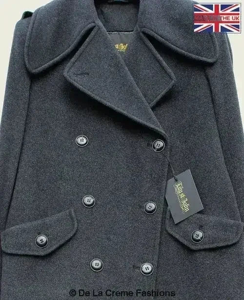 MARQUETTA - Womens Double Breasted Wool & Cashmere Blend Long Coat - Femstylo