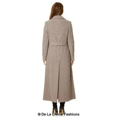 Wool Blend Double Breasted Long Coat - Femstylo