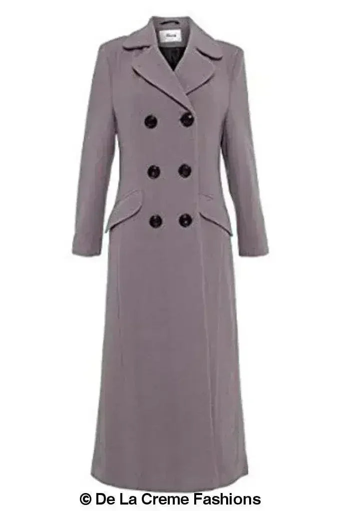 Wool Blend Double Breasted Long Coat - Femstylo