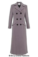 Wool Blend Double Breasted Long Coat - Femstylo