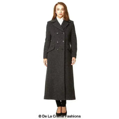 Wool Blend Double Breasted Long Coat - Femstylo