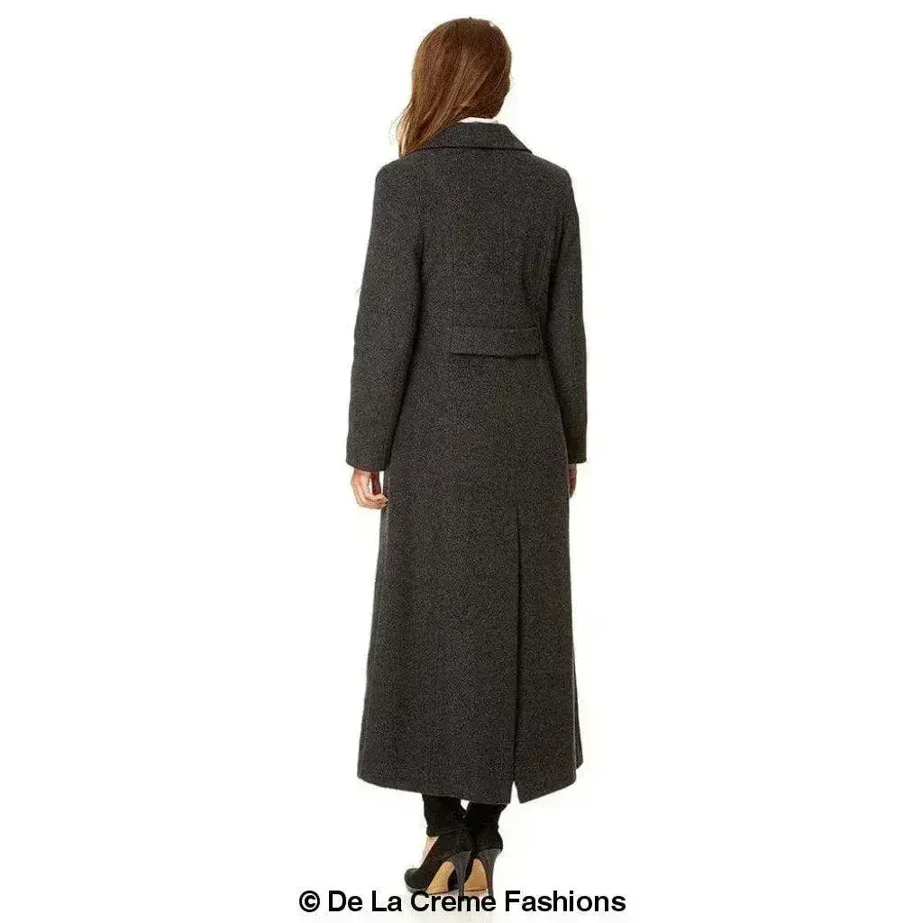 Wool Blend Double Breasted Long Coat - Femstylo
