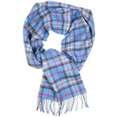 Alpaca wool blue checkered scarf - Femstylo