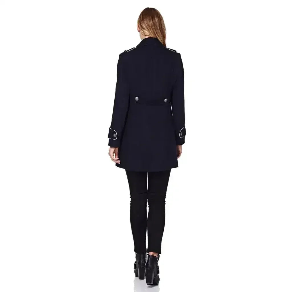 Military Coat with Contrast Buttons (C10215) - Femstylo
