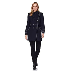 Military Coat with Contrast Buttons (C10215) - Femstylo