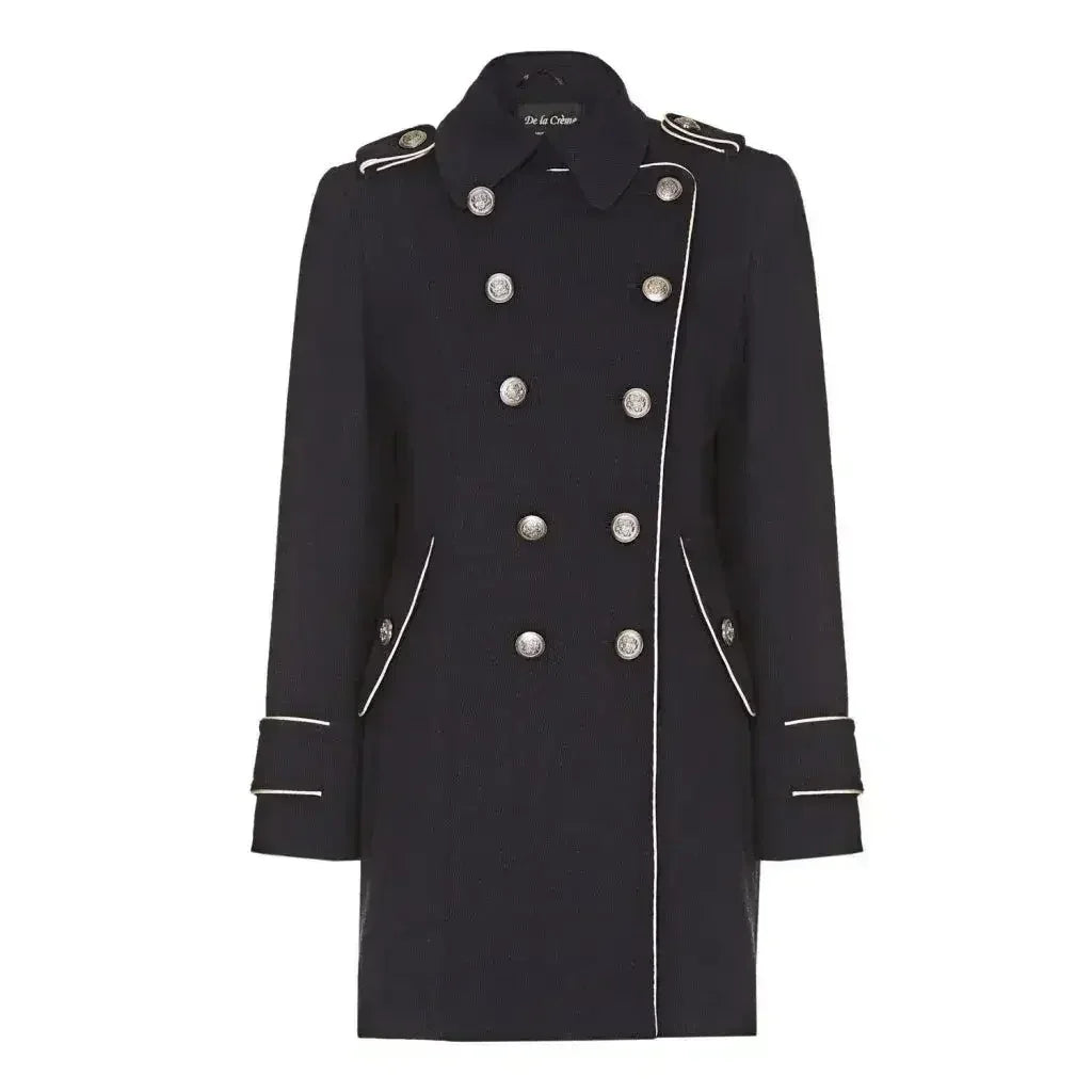 Military Coat with Contrast Buttons (C10215) - Femstylo