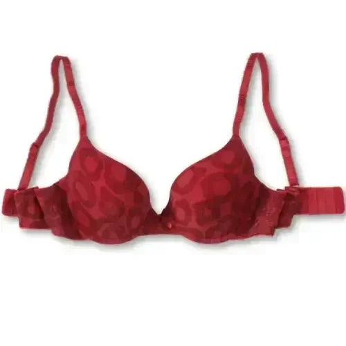Sassa Red Animal Print Molded Plunge Bra - Femstylo