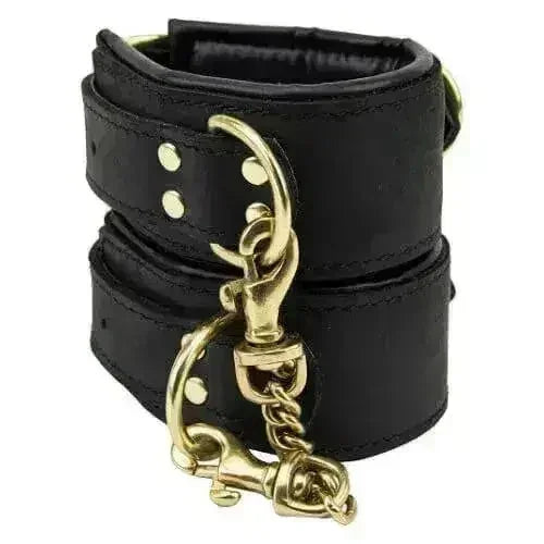Bound Noir Nubuck Leather Slim Wrist Cuffs - Femstylo