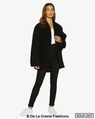 Open Front Belted Teddy Coat (1917) - Femstylo