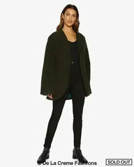 Open Front Belted Teddy Coat (1917) - Femstylo