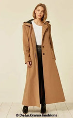 Oversized Wool Blend Hooded Long Coat (1716) - Femstylo