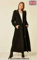 Oversized Wool Blend Hooded Long Coat (1716) - Femstylo