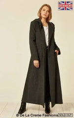 Oversized Wool Blend Hooded Long Coat (1716) - Femstylo