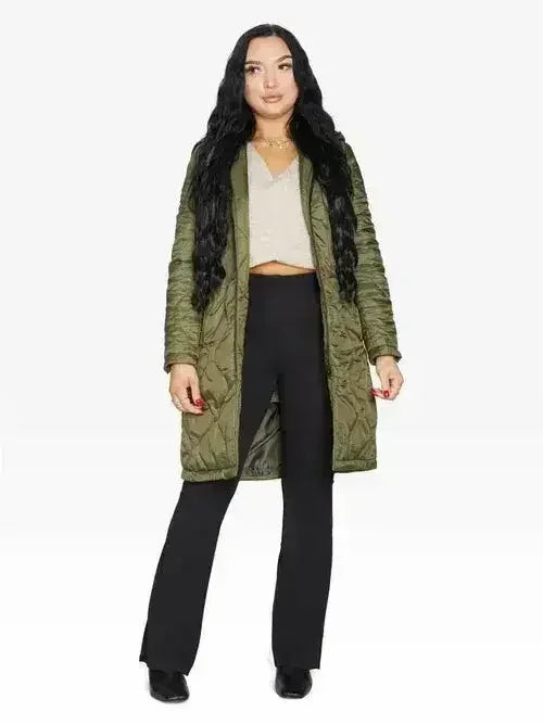 Quilted Down Jacket - Lightweight Hooded Coat | Femstylo - Femstylo