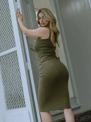 Uptown Knit Midi Dress - Femstylo