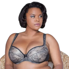 Lavinia Sofia Lace Overlay Push Up Plunge Bra - Femstylo