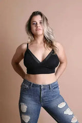 Plus Size Lace Brami – Stretchy Waistband, Elegant & Sexy - Femstylo