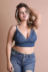 Plus Size Lace Brami – Stretchy Waistband, Elegant & Sexy - Femstylo