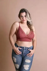 Plus Size Lace Brami – Stretchy Waistband, Elegant & Sexy - Femstylo