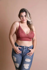 Plus Size Lace Brami – Stretchy Waistband, Elegant & Sexy - Femstylo