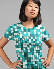 Pool Tiles Classic Sublimation Women's T-Shirt - Femstylo