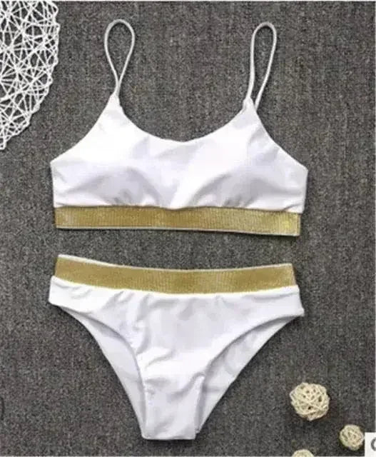 Two-Pieces Sexy Women Sequined Crystal Bikini Set Ladies Rhinestone - Femstylo