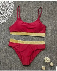 Two-Pieces Sexy Women Sequined Crystal Bikini Set Ladies Rhinestone - Femstylo