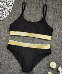 Two-Pieces Sexy Women Sequined Crystal Bikini Set Ladies Rhinestone - Femstylo