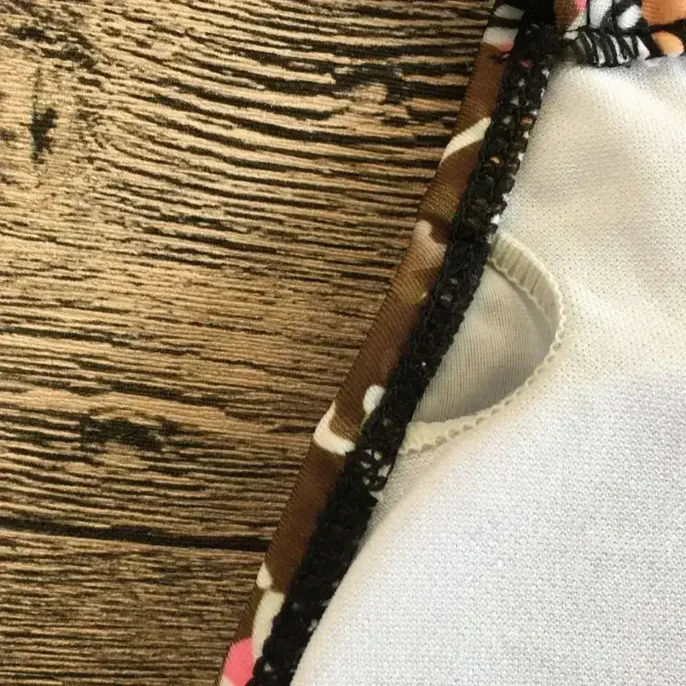 Two Piece Bikini Push Up Geometric Print Lace-up Thong Biikini Swim - Femstylo