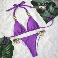 Bikini Jewelled Rhinestones Luxury Diamond Bikini Women Swimwear - Femstylo