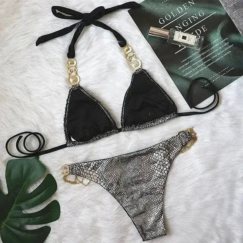 Bikini Jewelled Rhinestones Luxury Diamond Bikini Women Swimwear - Femstylo