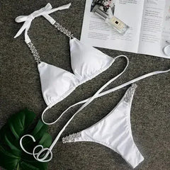 Sexy Crochet Jewelry Bikini Set two pieces Swimsuit female Lace - Femstylo