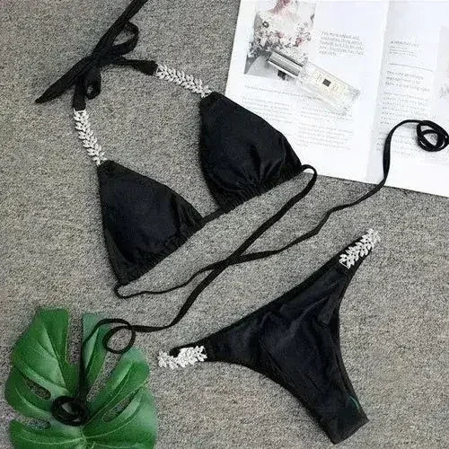 Sexy Crochet Jewelry Bikini Set two pieces Swimsuit female Lace - Femstylo