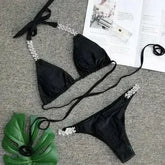 Sexy Crochet Jewelry Bikini Set two pieces Swimsuit female Lace - Femstylo