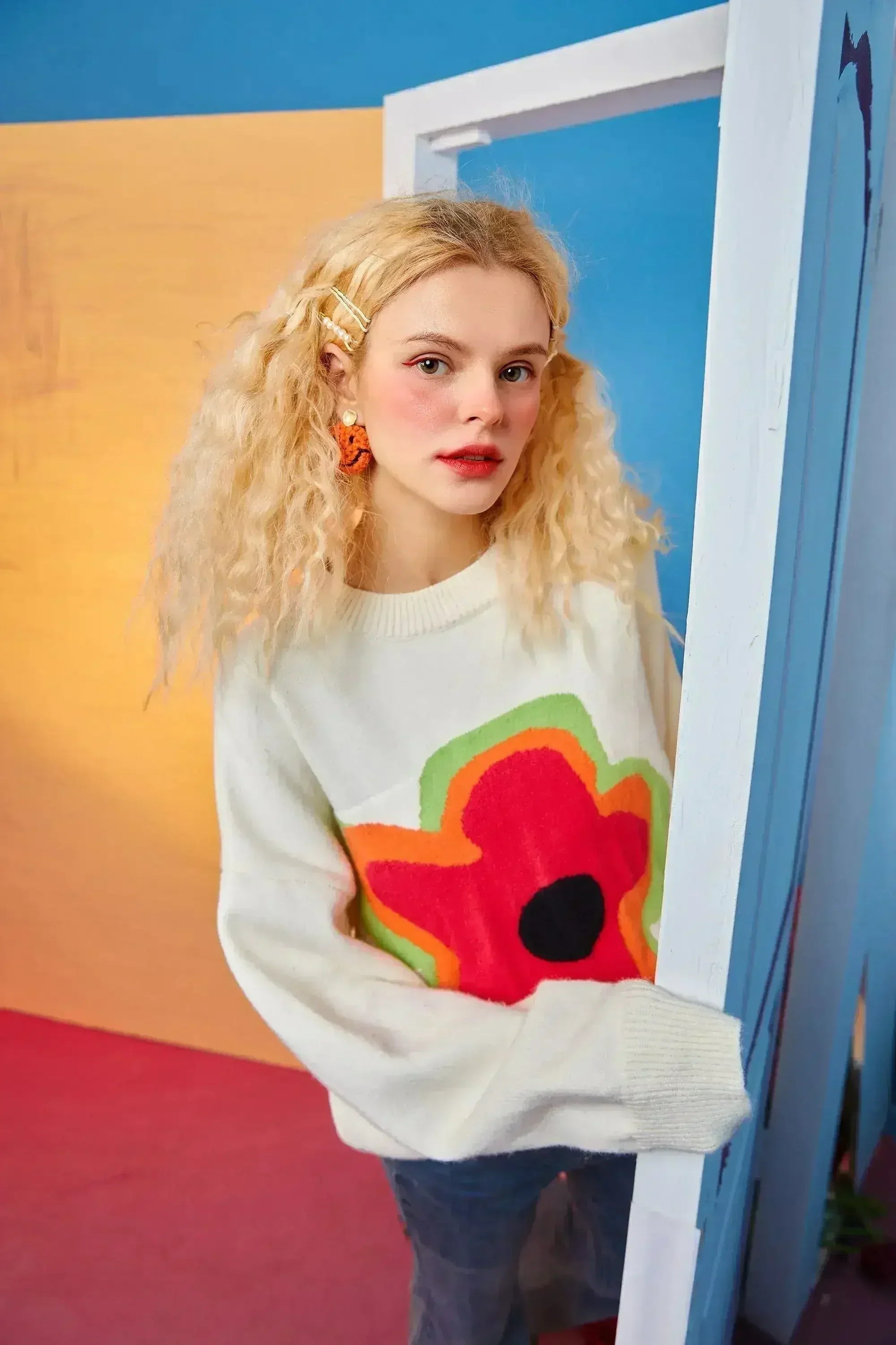 Floral Jacquard Casual Knit Pullover Women Sweaters,Winter ELF Vintage - Femstylo